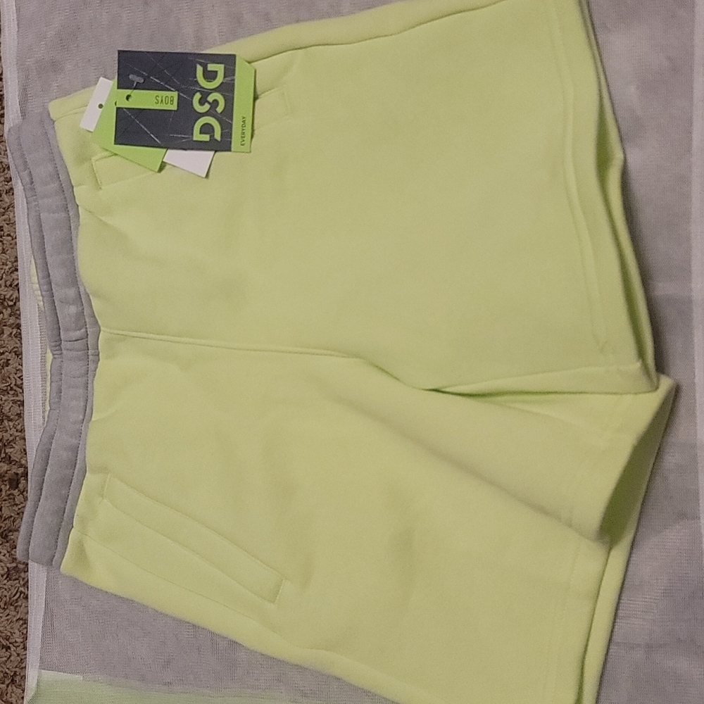 DSG DICKS SPORTING GOODS EVERYDAY FLEECE SHORT:YELLOW/GRAY:NWT:SZ XS